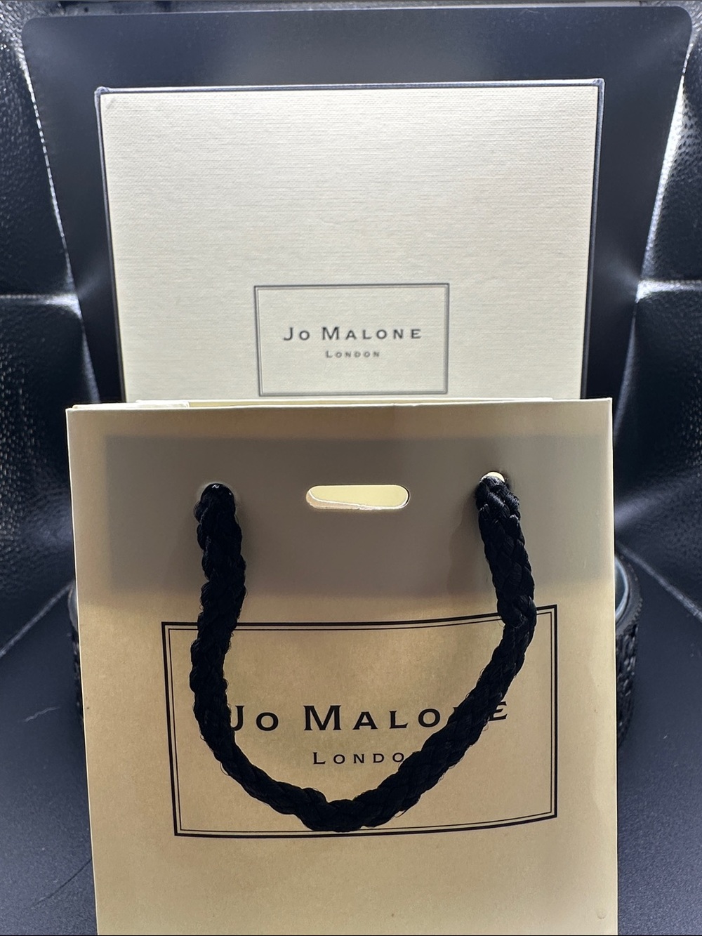 Jo Malone Cream Gift Box and Black-Handle Shopping Bag